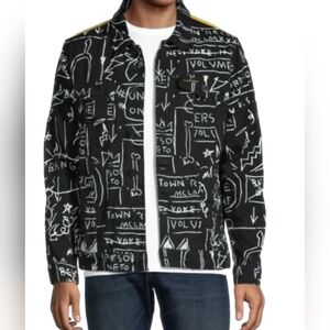 Reason Men Black Graphic Jacket